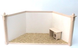 Puppenzimmer, klein, tapeziert, Tapete3